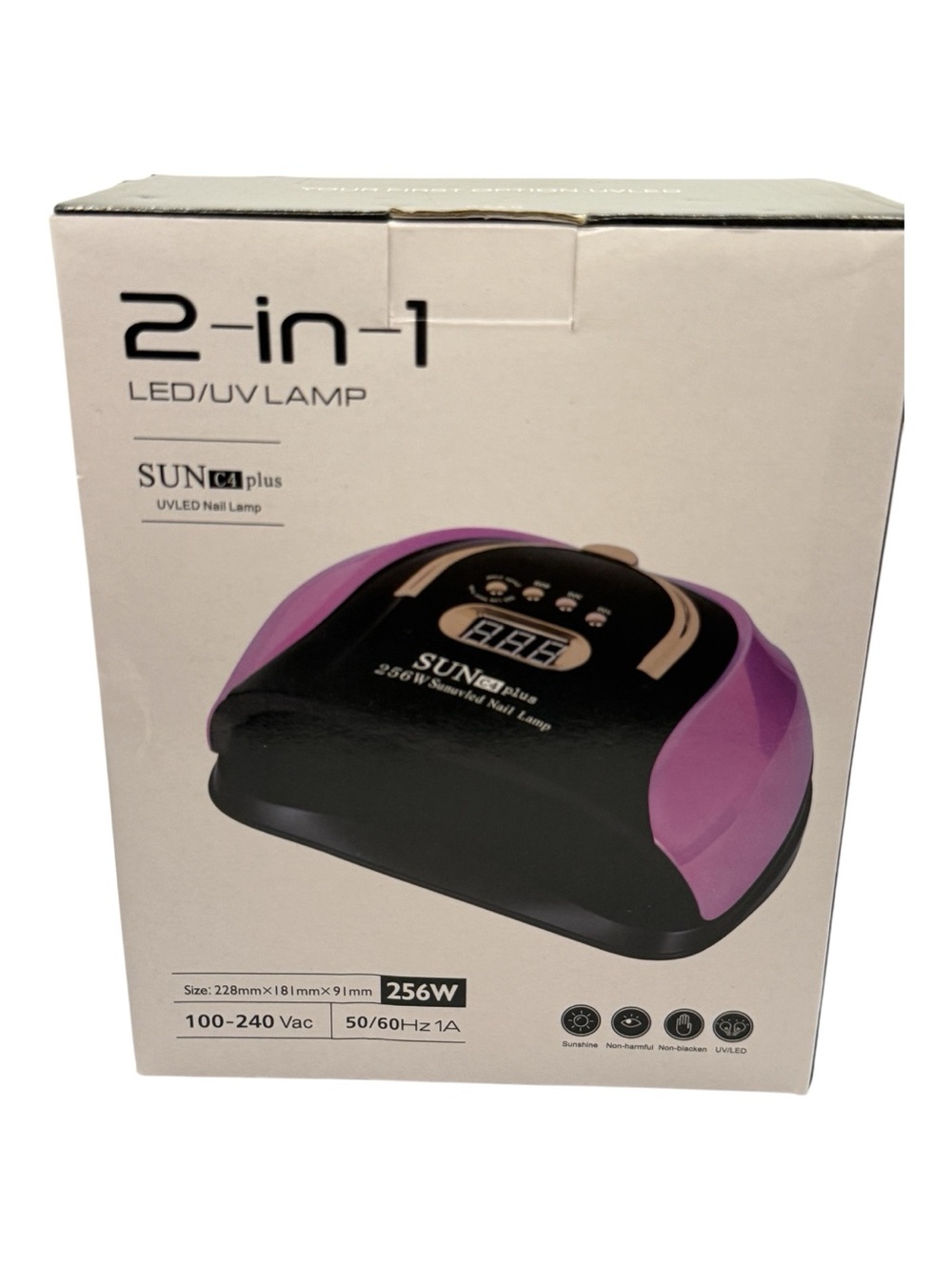 SUN C4 Plus 2-in-1 LED/UV Nail Lamp - Black & Purple